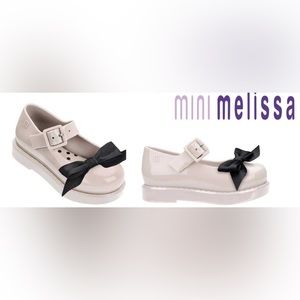 NWOB MINI MELISSA MAGGIE BOW BB ME 50837 BLACK/Cream SHOE